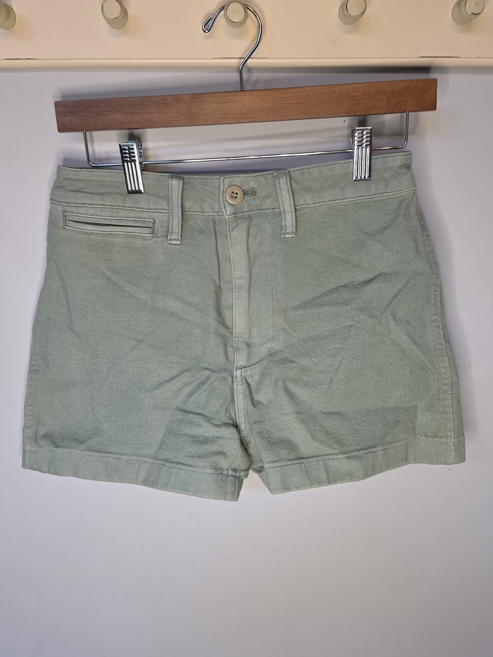 Madewell Sage Green Cotton Canvas Chino Shorts Sz 25 Trouser Utility Clean Girl